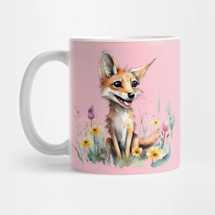 Cute floral jackal on the field gift ideas for kids and adults Mug